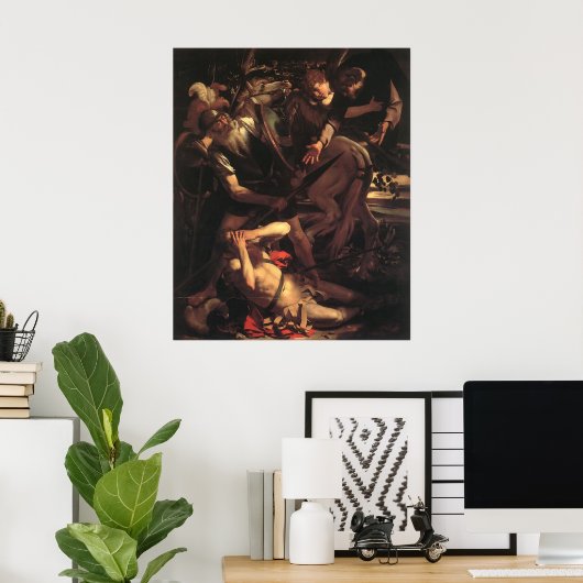 caravaggio de omlegging van de sint - poster (Thuiskantoor)