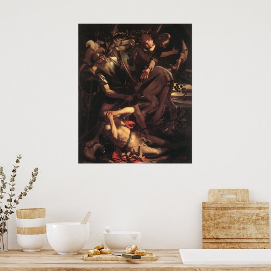 caravaggio de omlegging van de sint - poster (Keuken)