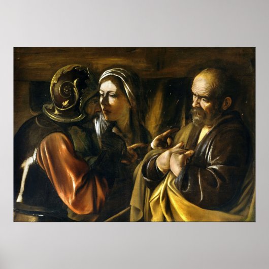 Caravaggio - de ontkenning van Saint Peter 1610 Poster (Voorkant)