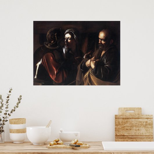 Caravaggio de ontkenning van St Peter Poster (Keuken)