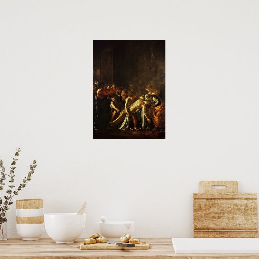 Caravaggio - de opkomst van Lazarus 1609 Poster (Keuken)