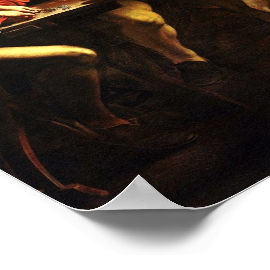 Caravaggio - de oproep van Saint Matthew 1600 Poster (Hoek)