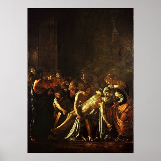 Caravaggio - De Opwekking Van Lazarus 1609 Poster (Voorkant)
