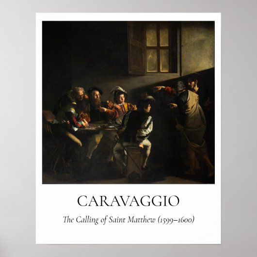 Caravaggio — De Roeping van Matteüs Poster (Voorkant)