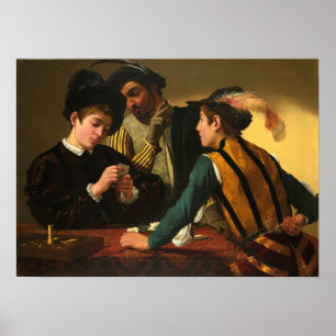 Caravaggio - De valsspeler Poster