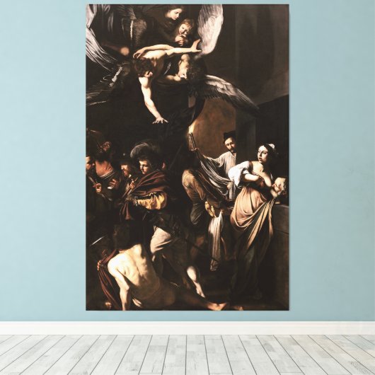 Caravaggio - De zeven daden van genade (1607) Canvas Afdruk (Insitu (Houten vloer))