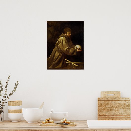 Caravaggio - Francis Prayer Poster (Keuken)