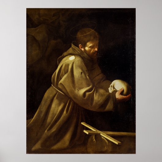 Caravaggio - Franciscus gebed Poster (Voorkant)