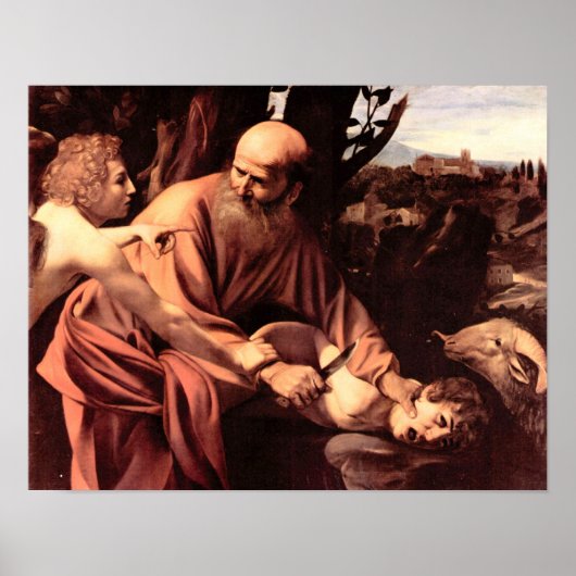 Caravaggio-Het offer van Isaac's Poster (Voorkant)