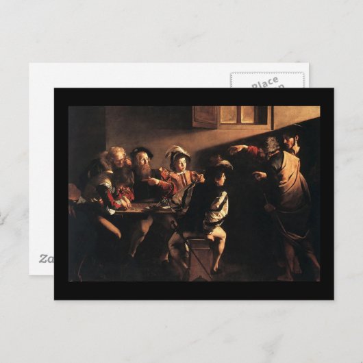 Caravaggio Het Roepen van Heilige Matthew Briefkaart (Voorkant / Achterkant)