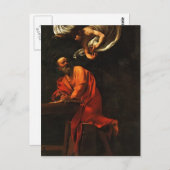 Caravaggio - Inspiratie van Matteüs Briefkaart (Voorkant / Achterkant)