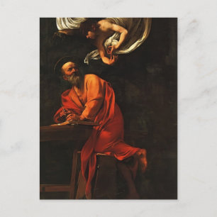 Caravaggio- Inspiratie van Saint Matthew Briefkaart