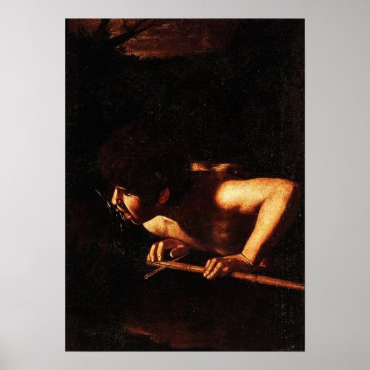 Caravaggio - Johannes de Doper bij de bron Poster (Voorkant)