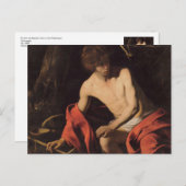 Caravaggio John in de wilde natuur John the Baptis Briefkaart (Voorkant / Achterkant)