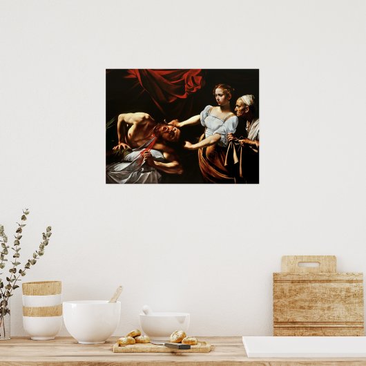 Caravaggio Judith Beheading Holofernes 1599 Poster (Keuken)