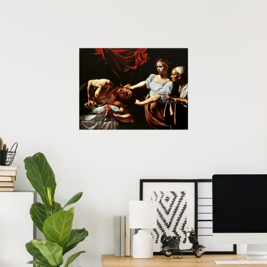 Caravaggio Judith Beheading Holofernes 1599 Poster (Thuiskantoor)