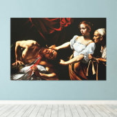 Caravaggio - Judith Beheading Holofernes Canvas Afdruk (Insitu (Houten vloer))