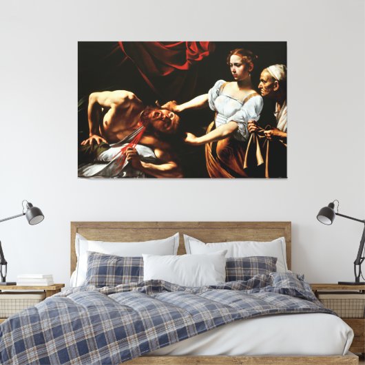 Caravaggio - Judith Beheading Holofernes Canvas Afdruk (Insitu (Slaapkamer))