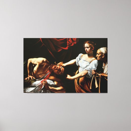 Caravaggio - Judith Beheading Holofernes Canvas Afdruk (Voorkant)