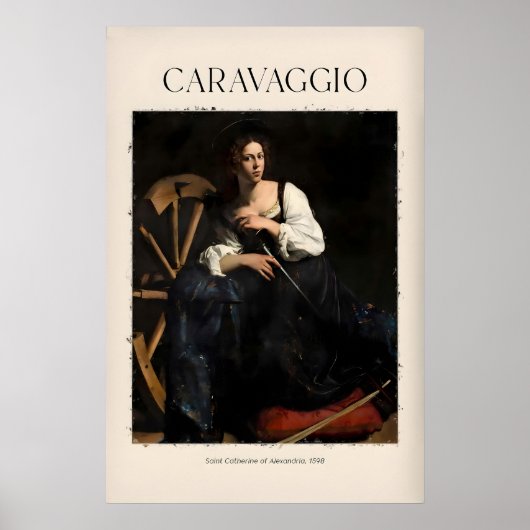 Caravaggio Kunstprint - Heilige Catharina van Poster (Voorkant)