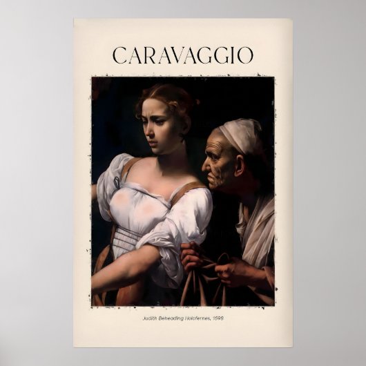Caravaggio Kunstprint - Judith Onthoofdt Holoferne Poster (Voorkant)
