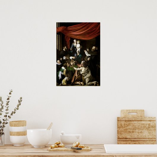 Caravaggio Madonna van de Rosary Poster (Keuken)