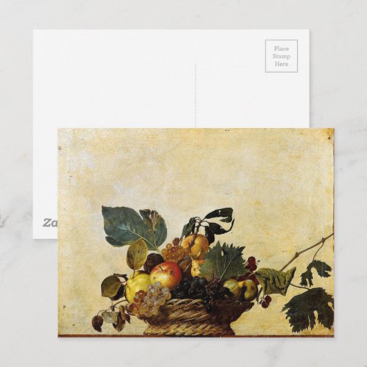 Caravaggio - mand fruit - Klassiek kunstwerk Briefkaart (Voorkant / Achterkant)