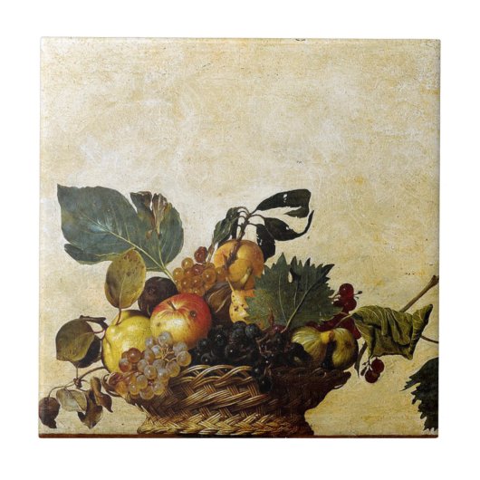 Caravaggio - mand fruit - Klassiek kunstwerk Tegeltje (Voorkant)