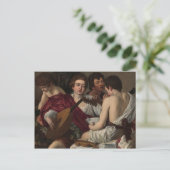 Caravaggio - Musici - Klassieke kunst Briefkaart (Staand voorkant)