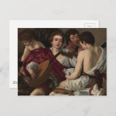 Caravaggio - Musici - Klassieke kunst Briefkaart (Voorkant / Achterkant)