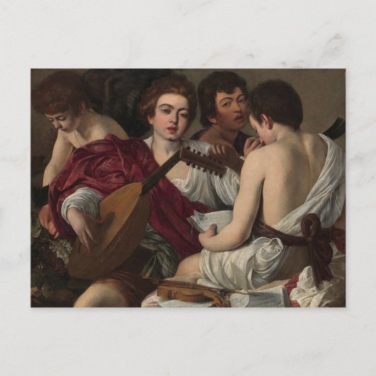 Caravaggio - Musici - Klassieke kunst Briefkaart (Voorkant)