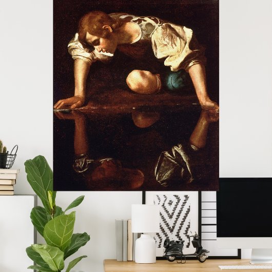 CARAVAGGIO - Narcissus 1598 Poster (Thuiskantoor)