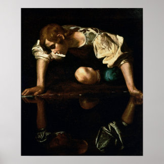 Caravaggio - Narcissus 1599 Poster