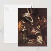 Caravaggio - Nativiteit met St Francis & St Lawren Briefkaart (Voorkant / Achterkant)