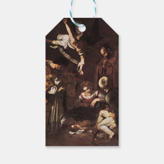 Caravaggio - Nativiteit met St Francis & St Lawren Cadeaulabel (Voorkant)
