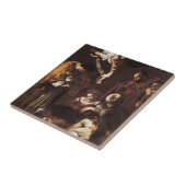 Caravaggio - Nativiteit met St Francis & St Lawren Tegeltje (Zijkant)