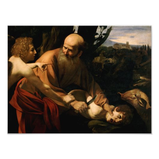 Caravaggio - offers Isaac Foto Afdruk (Voorkant)