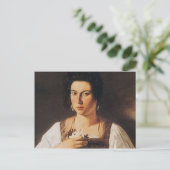 Caravaggio - Portret van een Courtesan Painting Briefkaart (Staand voorkant)