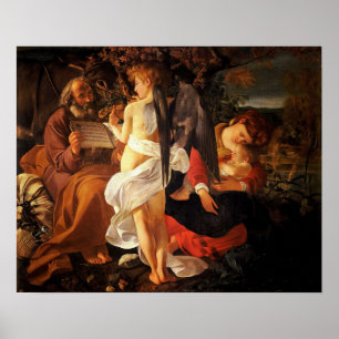 Caravaggio - Rust tijdens de vlucht naar Egypte 15 Poster