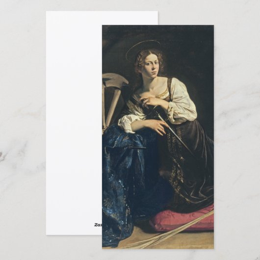 Caravaggio - Saint Catherine of Alexandria Feestdagenkaart (Voorkant / Achterkant)