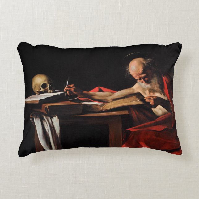 Caravaggio - Saint Jerome Writing Accent Kussen (Voorkant)