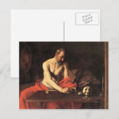 Caravaggio- Saint Jerome Writing Briefkaart (Voorkant / Achterkant)