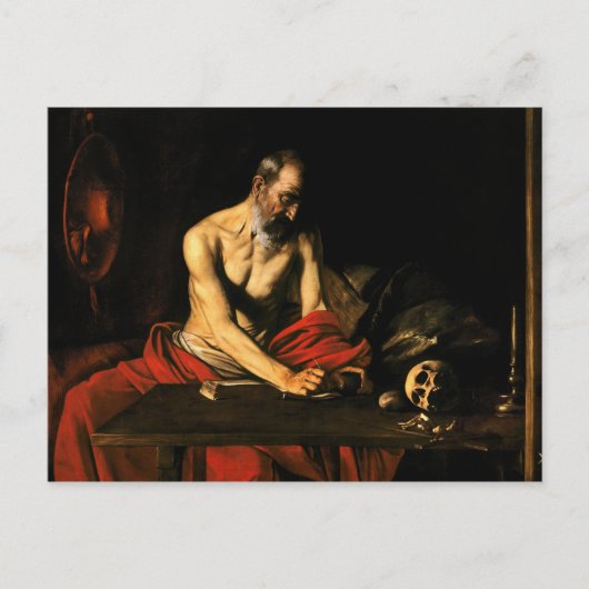 Caravaggio - Saint Jerome Writing Briefkaart (Voorkant)