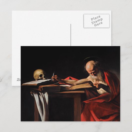Caravaggio - Saint Jerome Writing Briefkaart (Voorkant / Achterkant)