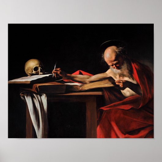 Caravaggio - Saint Jerome Writing Poster (Voorkant)