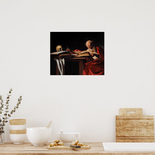 Caravaggio - Saint Jerome Writing Poster (Keuken)