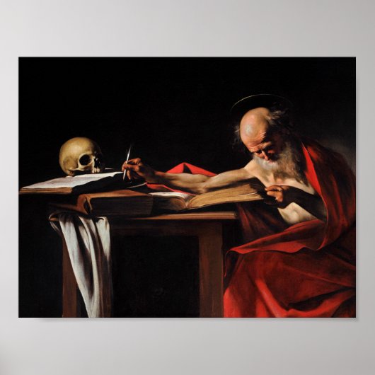 Caravaggio - Saint Jerome Writing Poster (Voorkant)