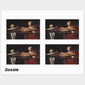 Caravaggio - Saint Jerome Writing Rechthoekige Sticker (Vel)