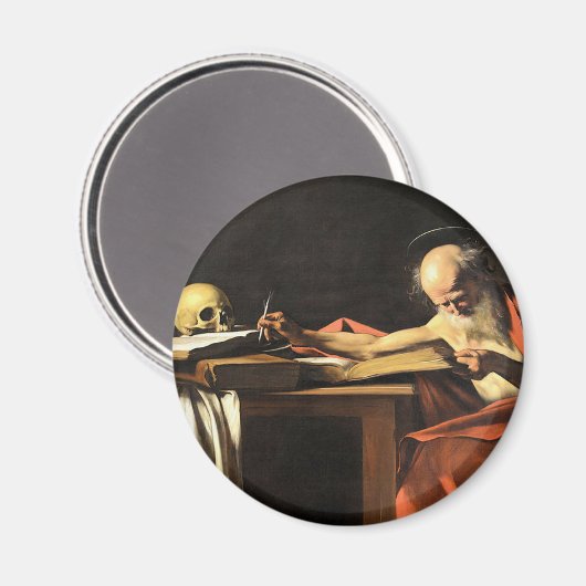 Caravaggio - San Gerolamo - Renaissanceschilderij Magneet (Voorkant / Achterkant)