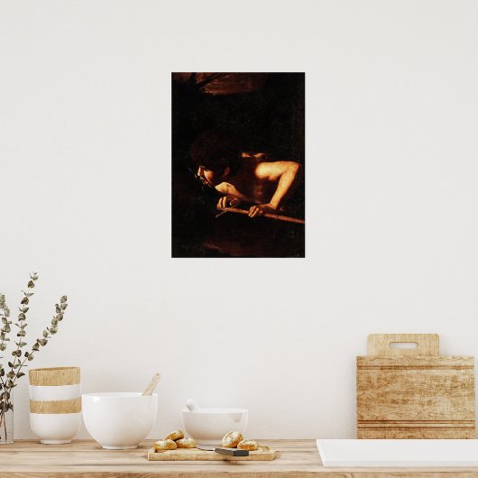 Caravaggio - sint - janskruid op de put poster (Keuken)